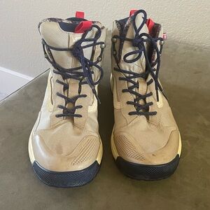 Vans Tan and Black High-Top Sneakers